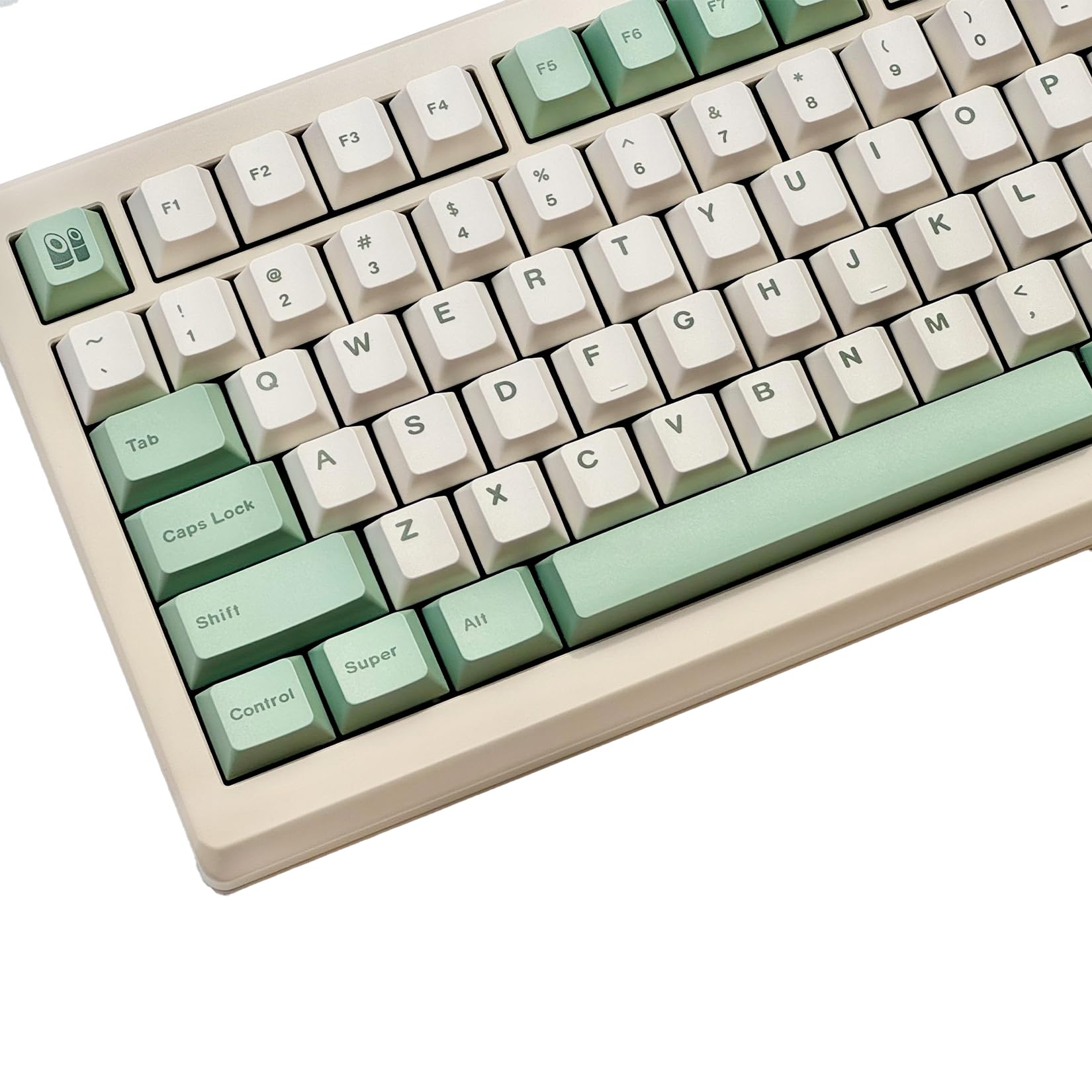 Pbt Bamboo Forest Keycaps For Mechanical Keyboard 60% 65% 75% Cherry Profile Green White Keycaps Dye Sub Custom Gaming Keyboard